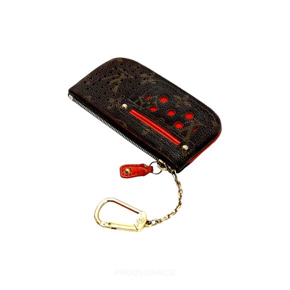 🔴 Louis Vuitton Key Pouch Cles - Perforated Monogram Orange - Picture 6 of 9